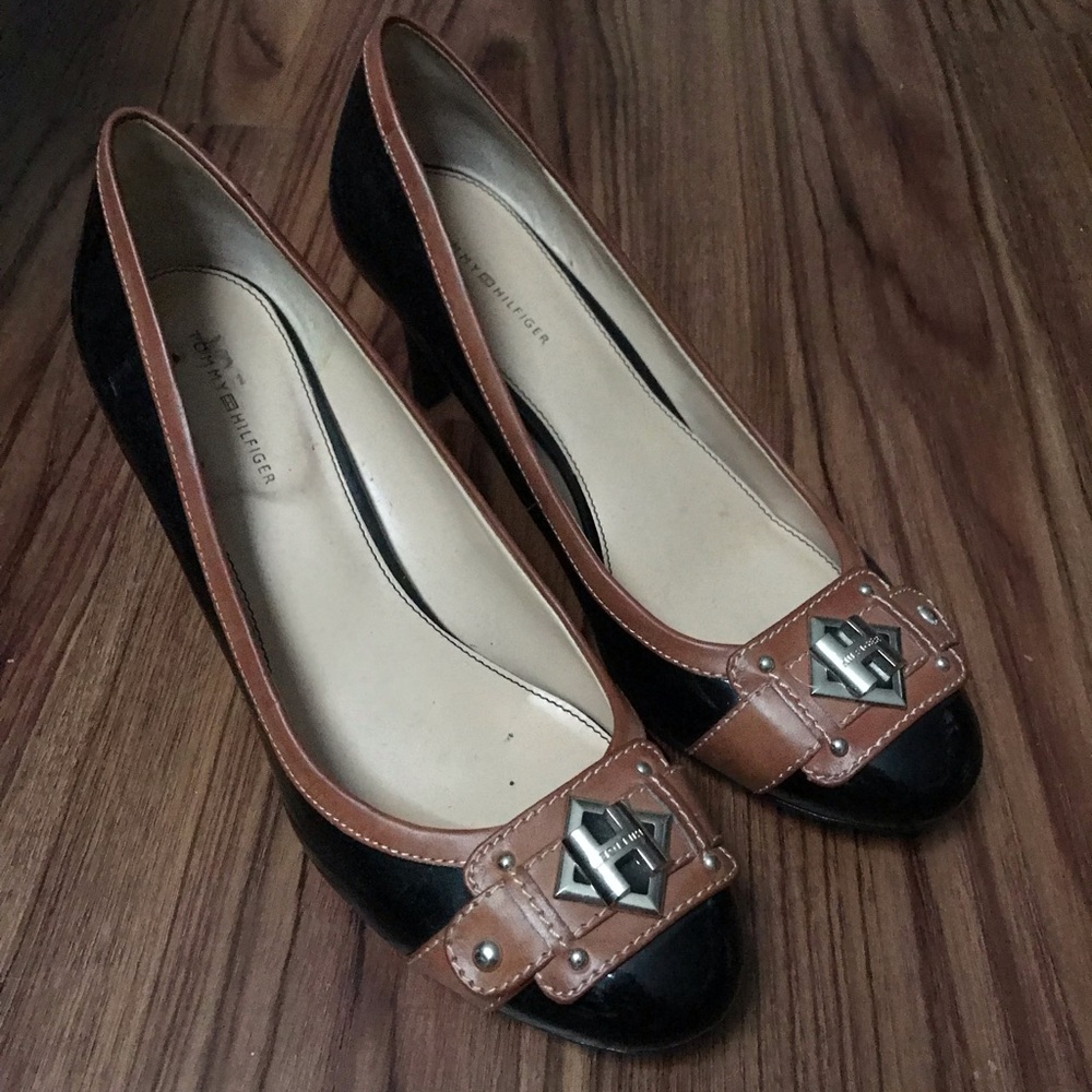 Tommy Hilfiger Black and Brown Shoes